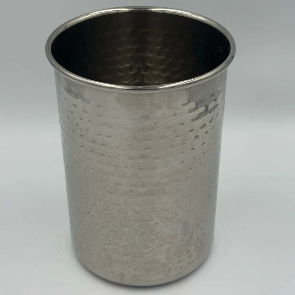 Hammered Silver Stainless Steel Utensil Caddy